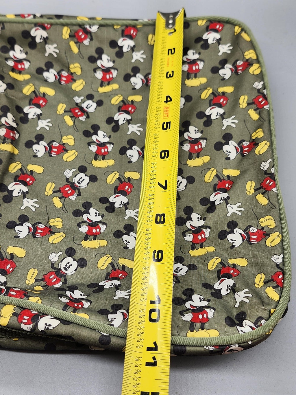 Disney Mickey Mouse Crossbody Bag Womens Medium Green Canvas Shoulder Cartoon