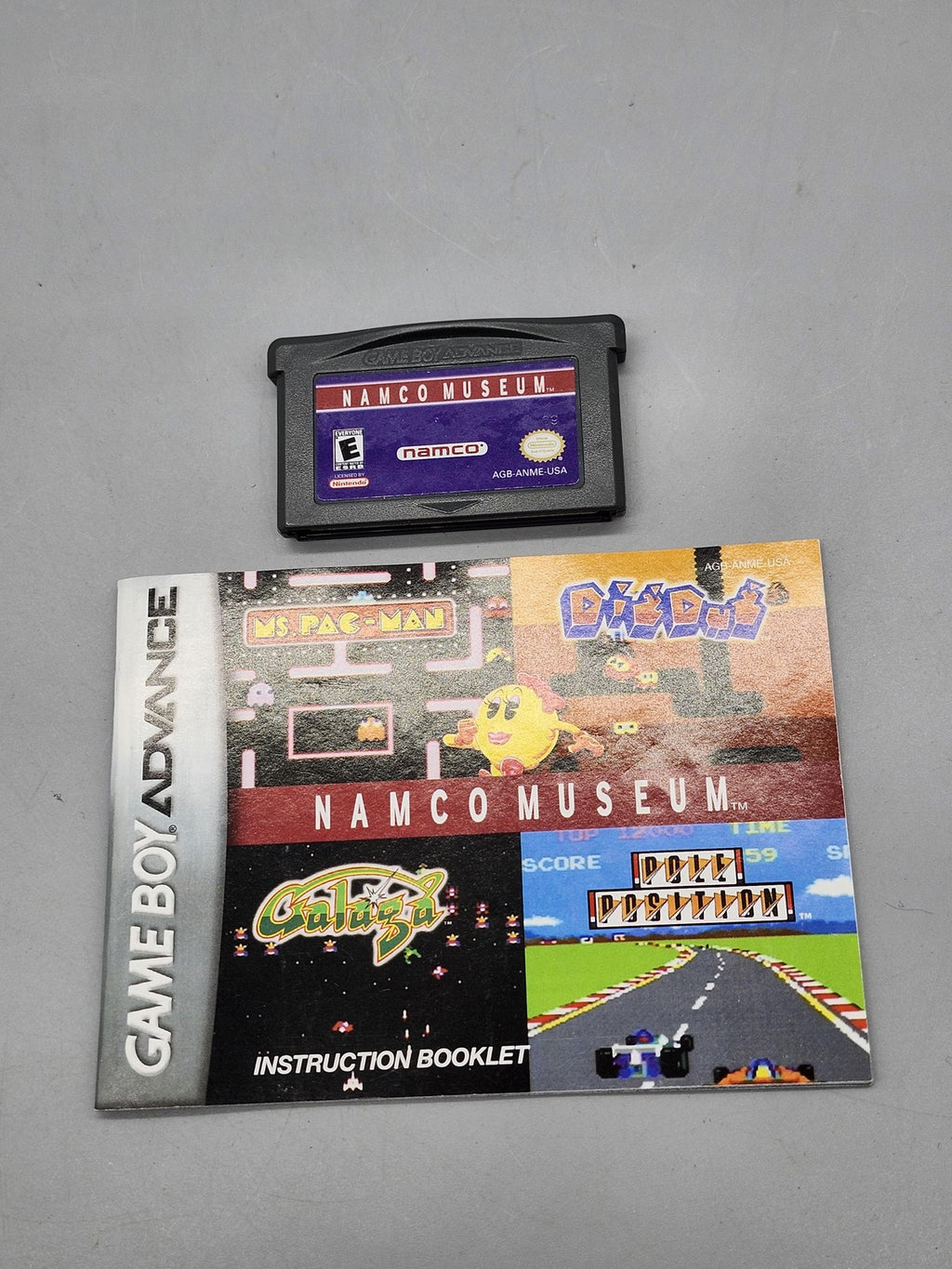 Namco Museum Nintendo Game Boy Advance GBA Game Cart Manual Namco NTSC-U/C 2001