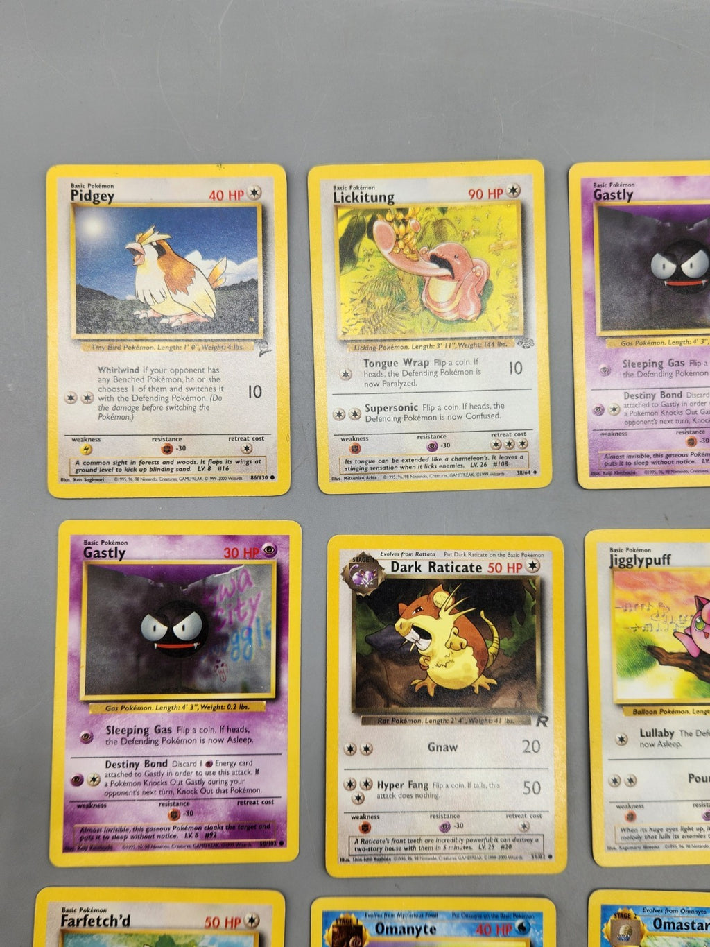 Vintage Pokemon Card Lot WOTC Fossil Jungle Team Rocket Omastar Dark Raticate 9