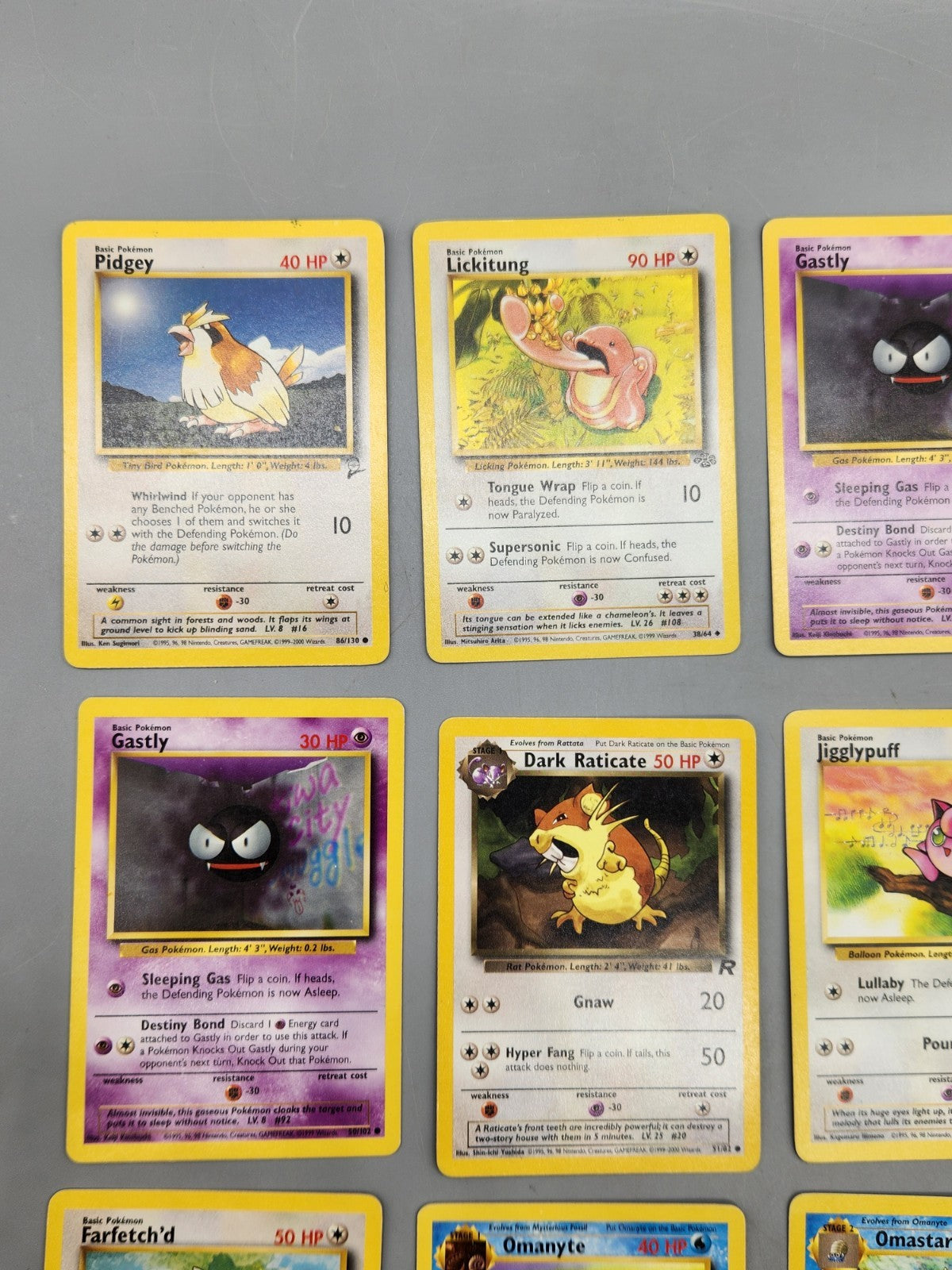 Vintage Pokemon Card Lot WOTC Fossil Jungle Team Rocket Omastar Dark Raticate 9