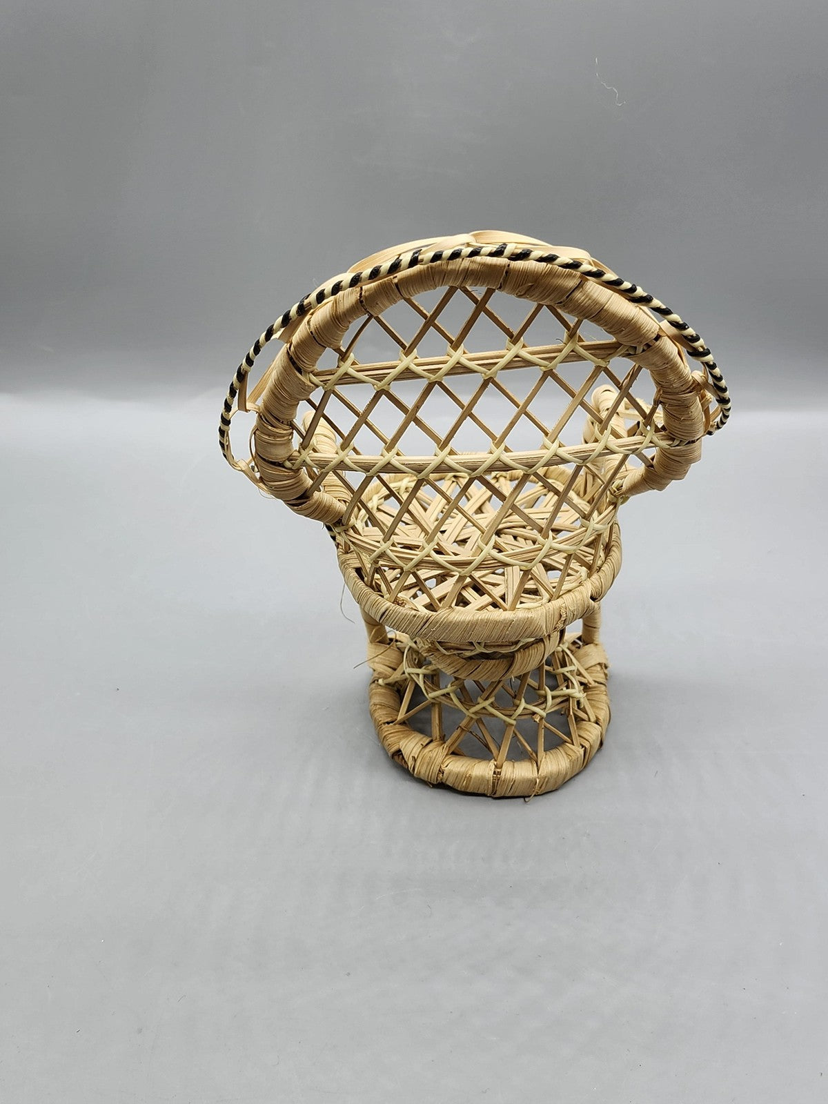 Wicker Doll Peacock Chair Wood Furniture For 12in Fashion Dolls Beige Decor
