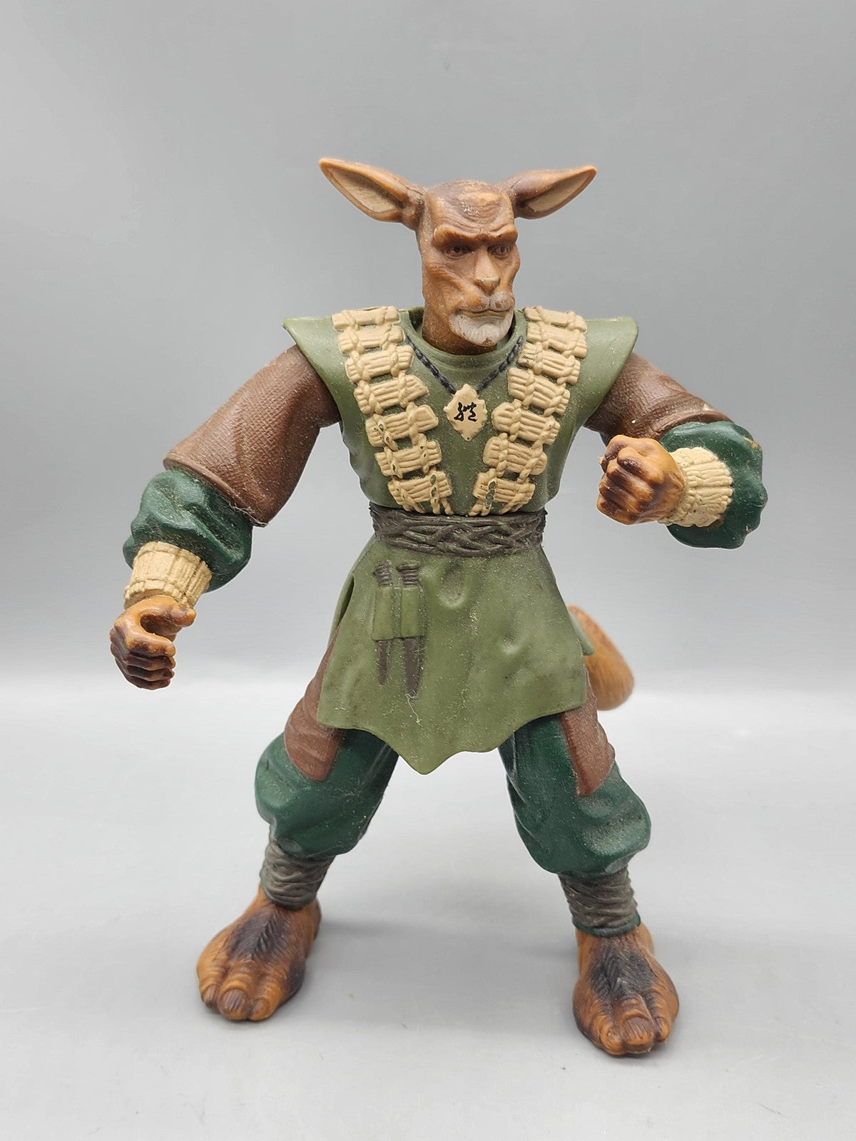 Vintage Animal Warrior Action Figure Brown Green Plastic Toy Loose Fantasy