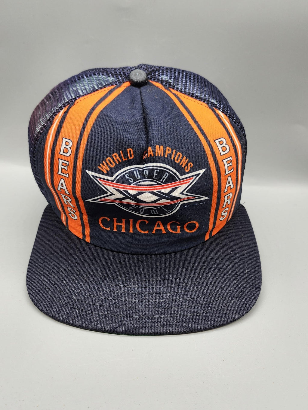 Vintage Chicago Bears Hat Cap Snap Back Super Bowl One Size Blue NFL New Era