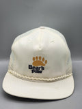 Vintage New Era Bears Paw Hat Cap Snap Back Mens M White Mesh Trucker Rope 80s