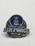 United States Air Force Lapel Pin Silver Tone Blue Enamel Military Insignia