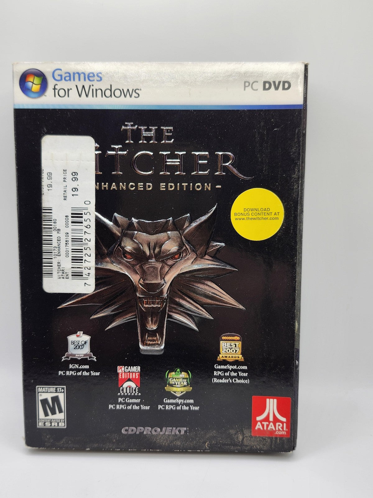 The Witcher Enhanced Edition PC Windows DVD Game CIB Manual Atari RPG M Fantasy