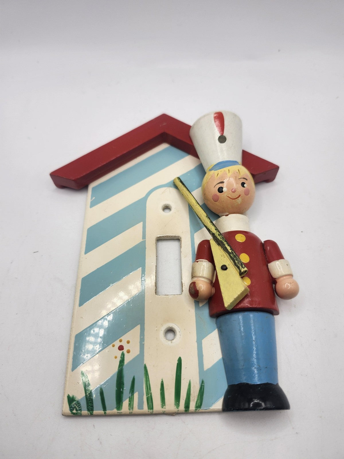 Vintage Wooden Toy Soldier Light Switch Wall Plate Cover Multicolor Nursery