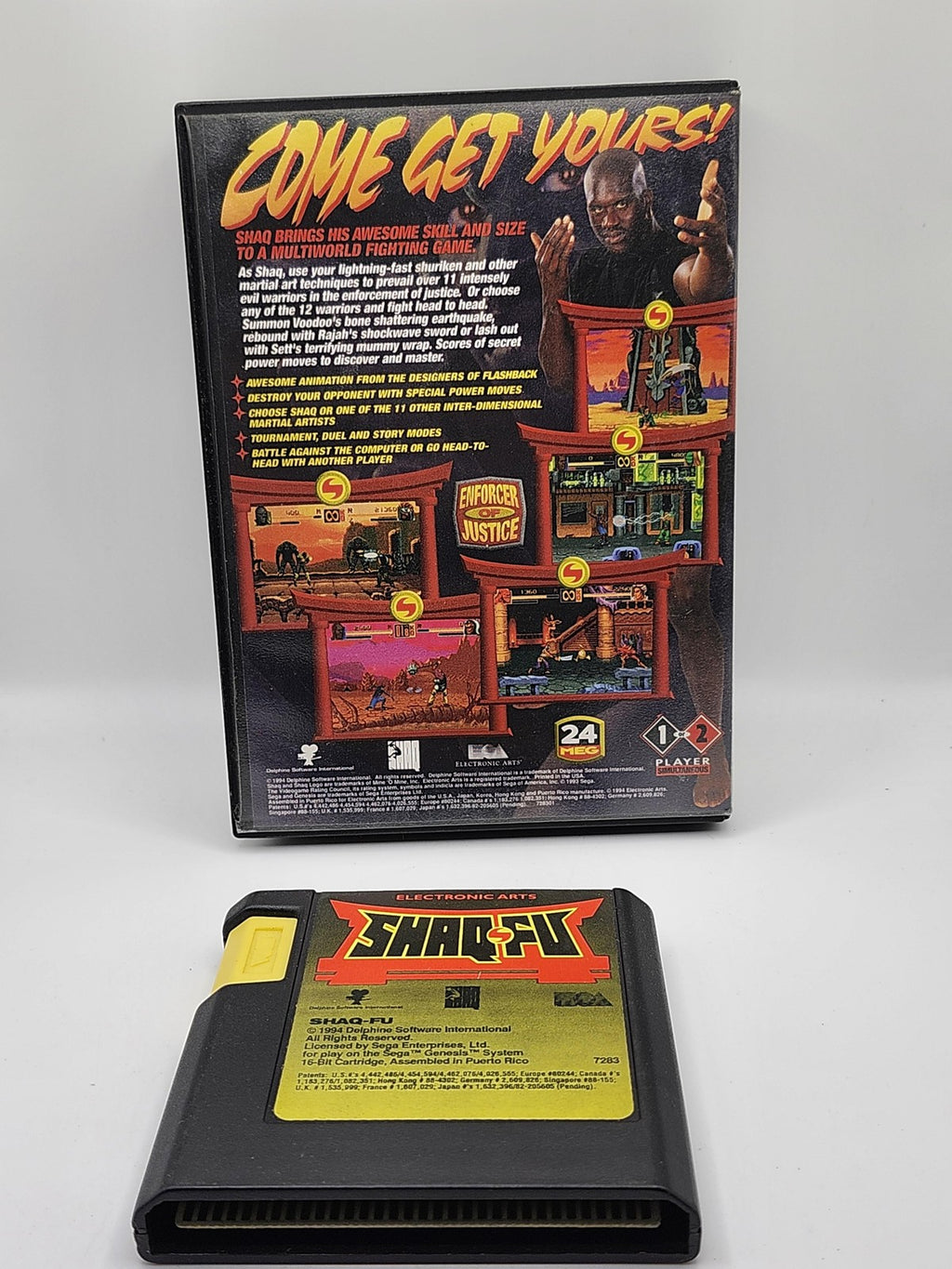 Shaq-Fu Sega Genesis Game Cart Case Electronic Arts Fighting MA-13 NTSC-U/C