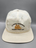 Vintage New Era Marshwood Member Guest Hat Cap Snap Back Mens Large White 80s