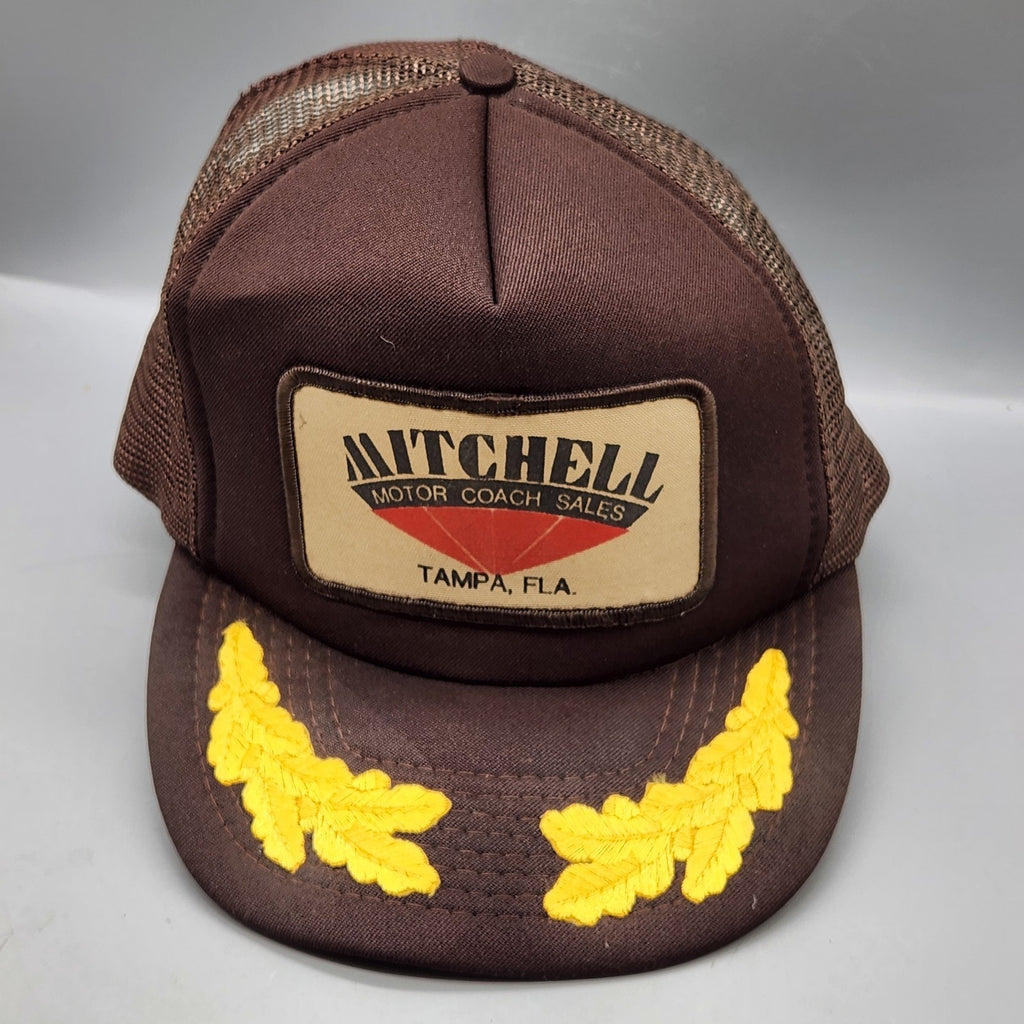 Vintage By George Trucker Hat Mitchell Motor Coach Tampa FL Rope Snapback...