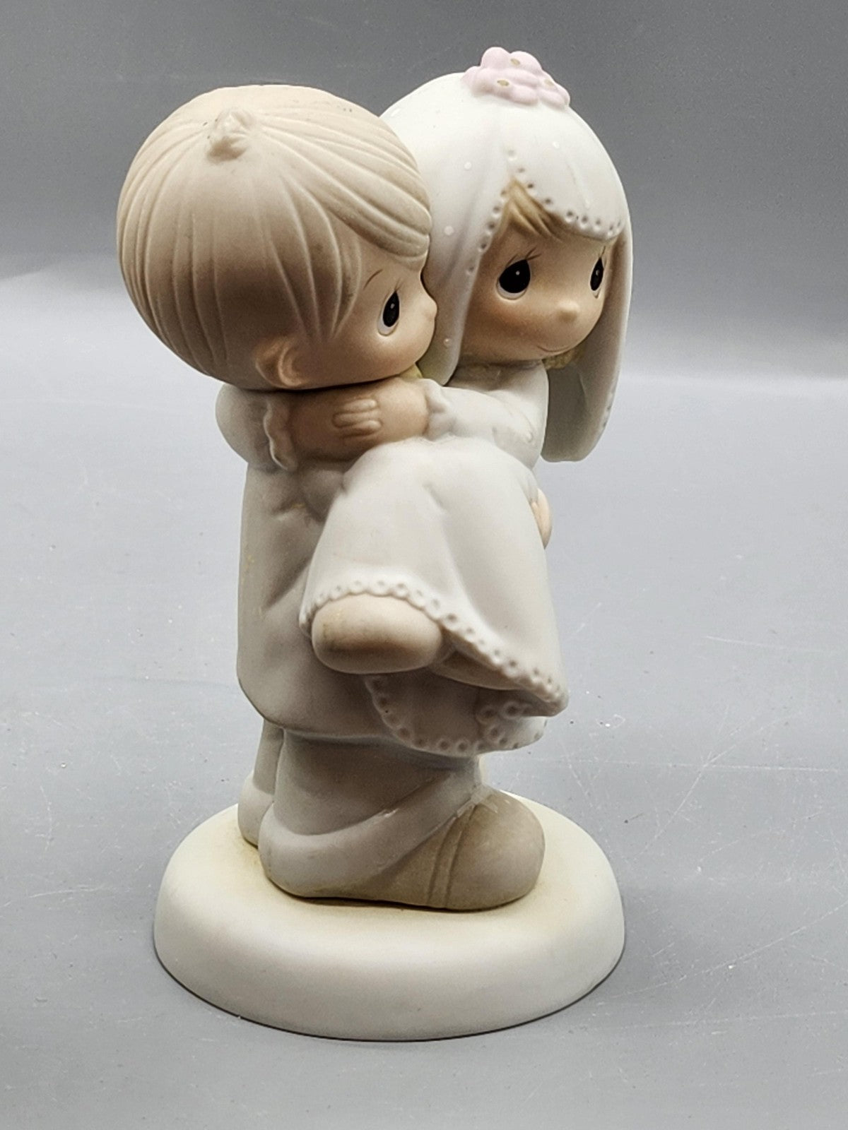 Vintage Precious Moments Bless You Two Wedding Couple Figurine Small White Decor