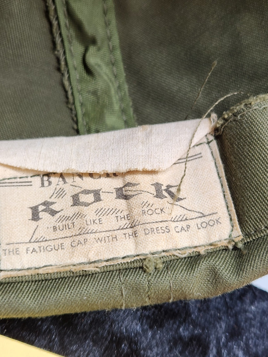 Vintage Bancroft Rock Olive Drab Fatigue Cap Military Style Hat Army USA Vietnam