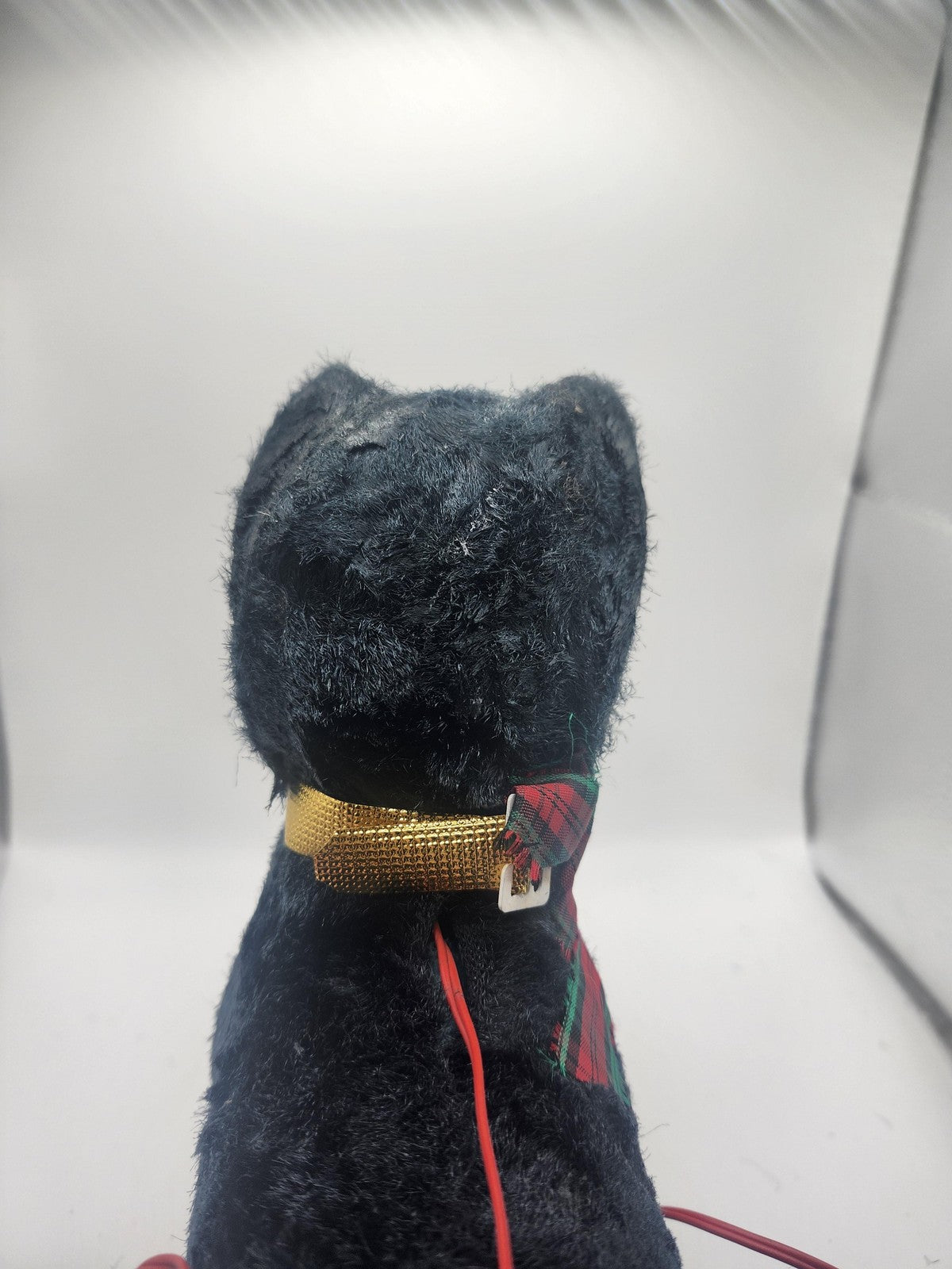 Vintage Black Scottie Dog Plush Stuffed Animal Small Battery Remote Toy Walking