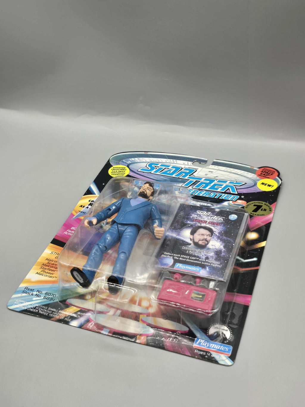 Star Trek TNG Commander Riker Malcorian Figure Space Cap Playmates MOC