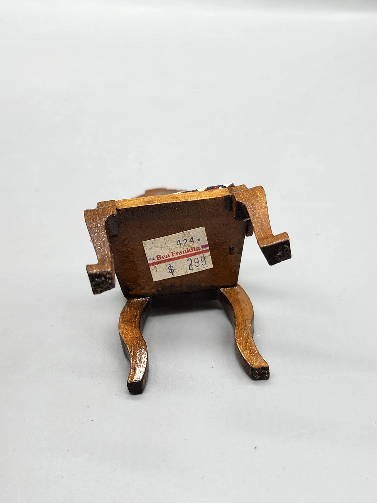 Vintage Ben Franklin Brown Dollhouse Armchair 1:12 Scale Victorian Miniature