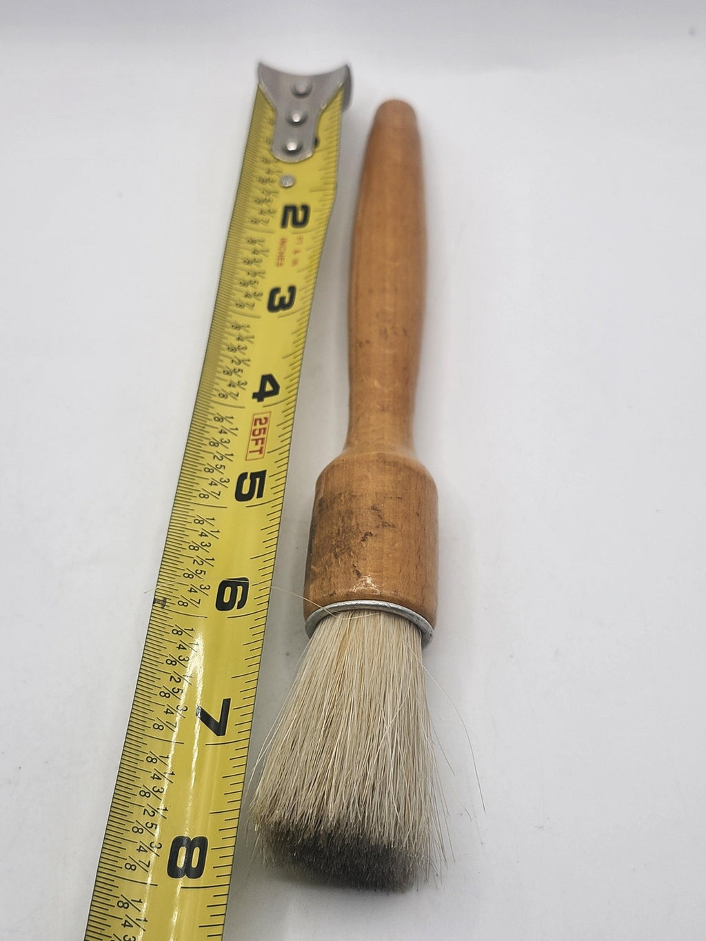 Wood Handle Horsehair Scrub Brush Brown Long Cleaning Tool Dusting Household
