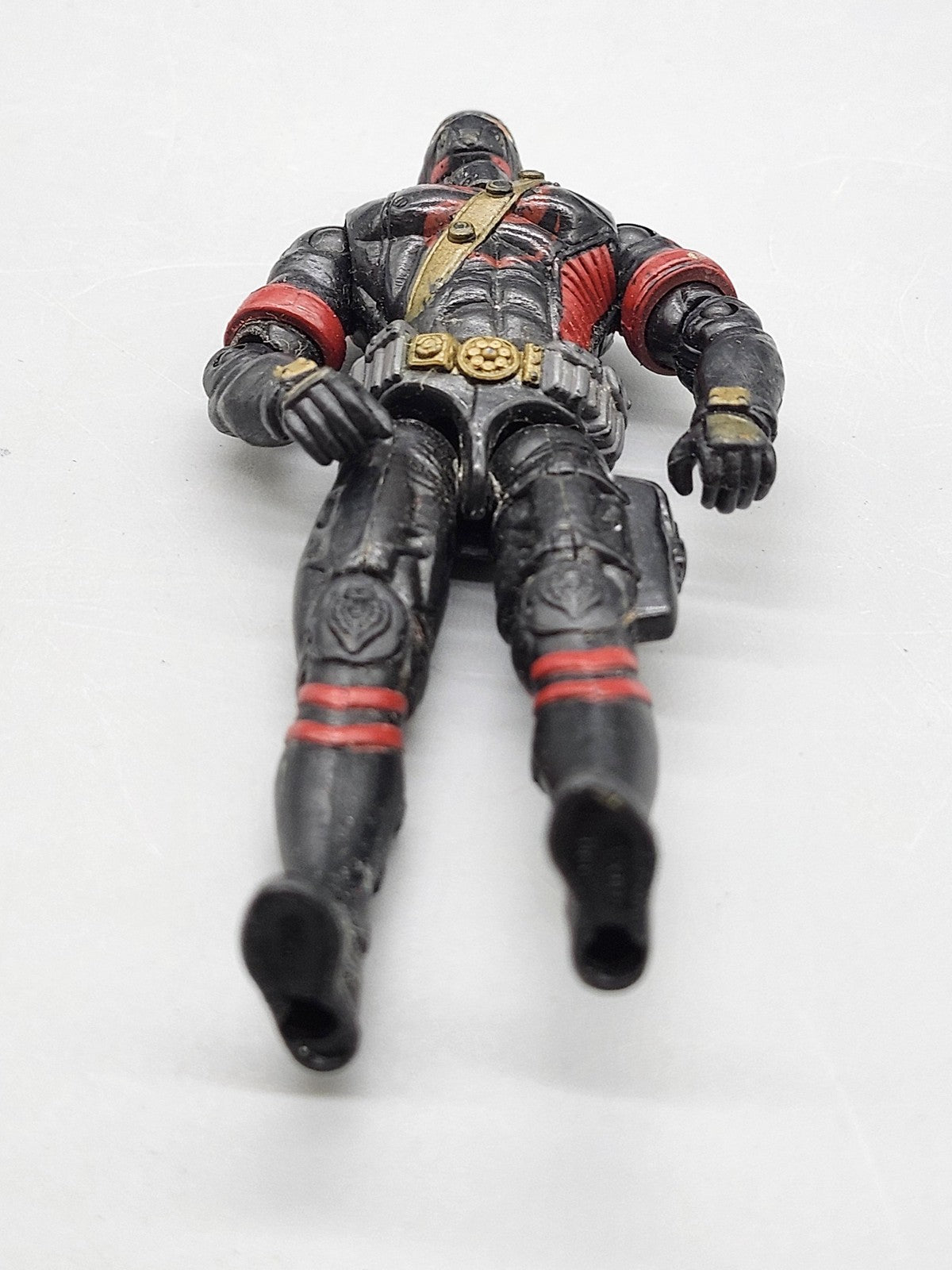 Black Ninja Soldier Action Figure Plastic Toy Loose Red Gold Armor Belt