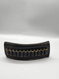 Vintage Hunter Black Leather 12 Round Belt Slide Rifle Ammo Holder Hunting