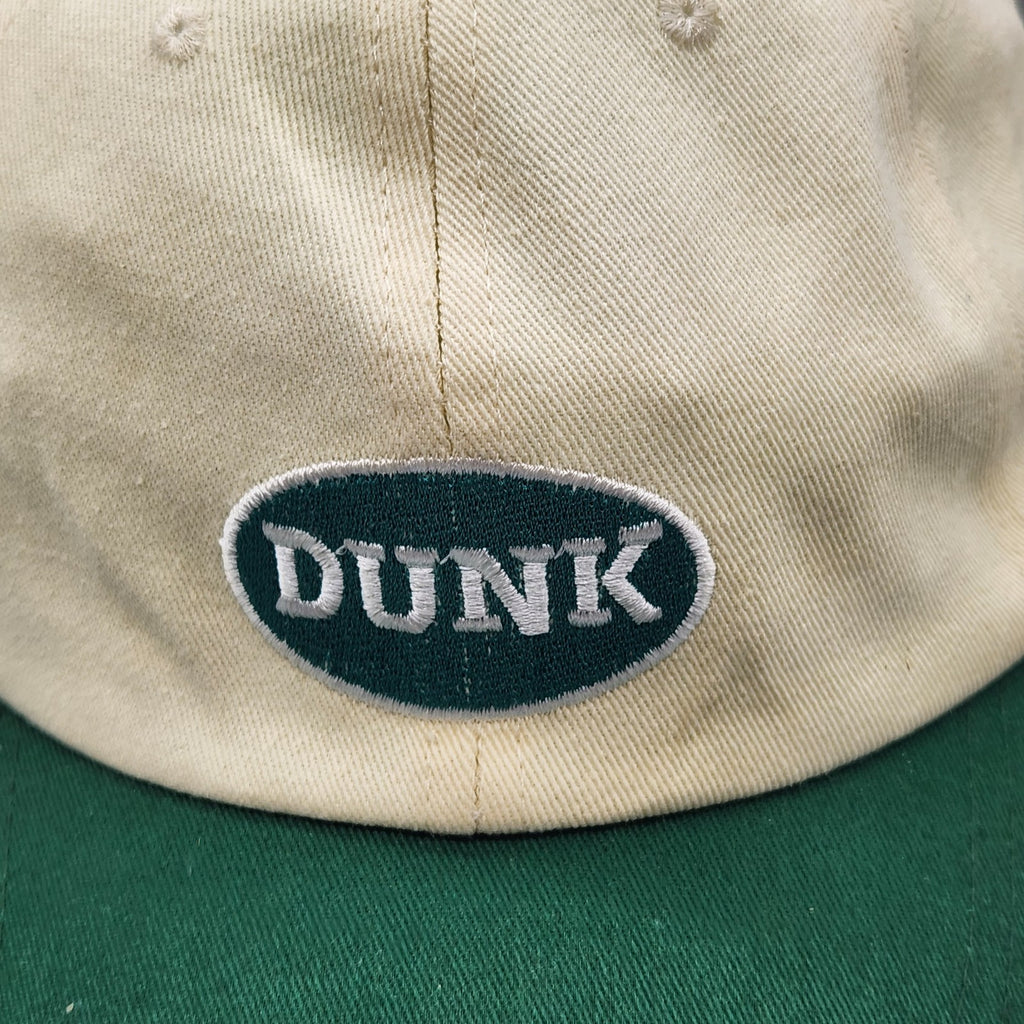 DUNK Hat Cream Green Strapback Dad Cap Minimal Logo Adjustable Baseball Cap