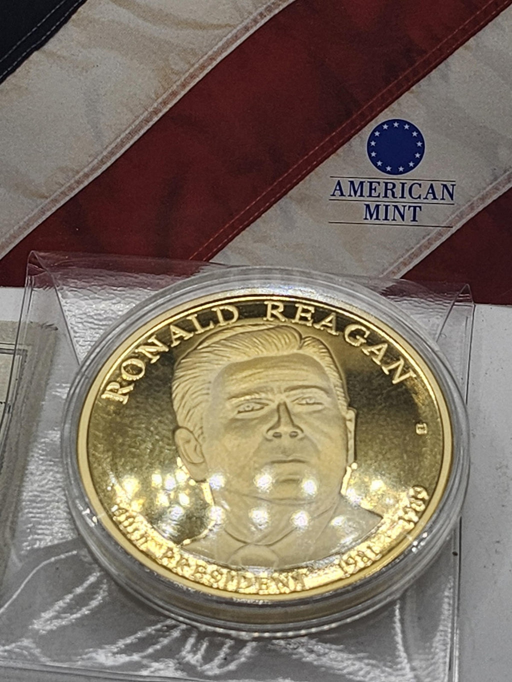 Ronald Reagan American Mint Presidential Dollar Trials Copper Proof Medal 2009