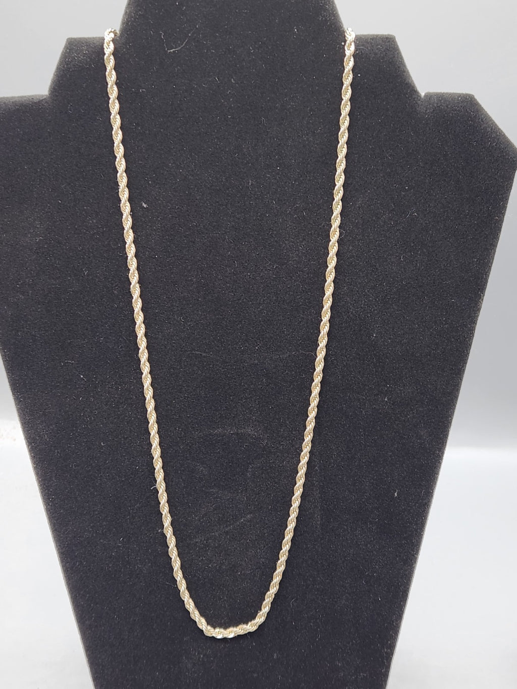 Vintage Twisted Gold Tone Rope Necklace Classic Layering Chain 24K GP Marked