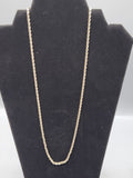 Vintage Twisted Gold Tone Rope Necklace Classic Layering Chain 24K GP Marked