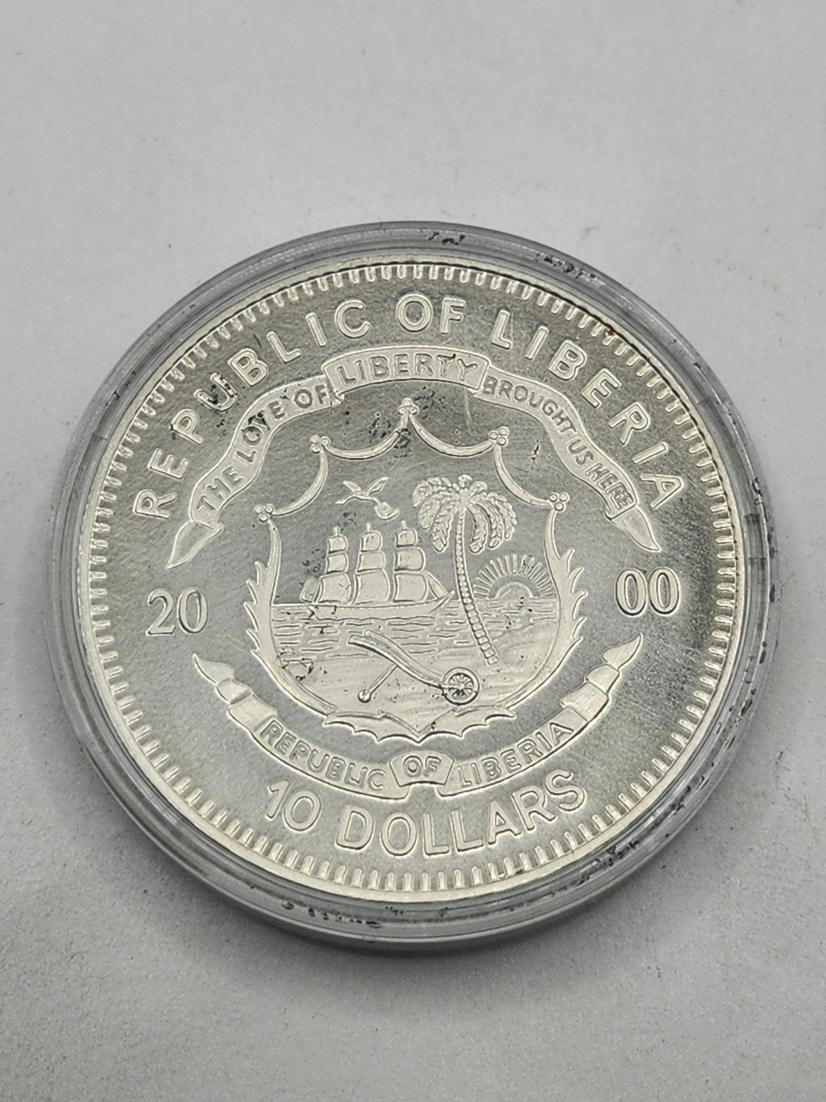 2000 Liberia George W Bush 43rd President $10 Commemorative Coin Silver