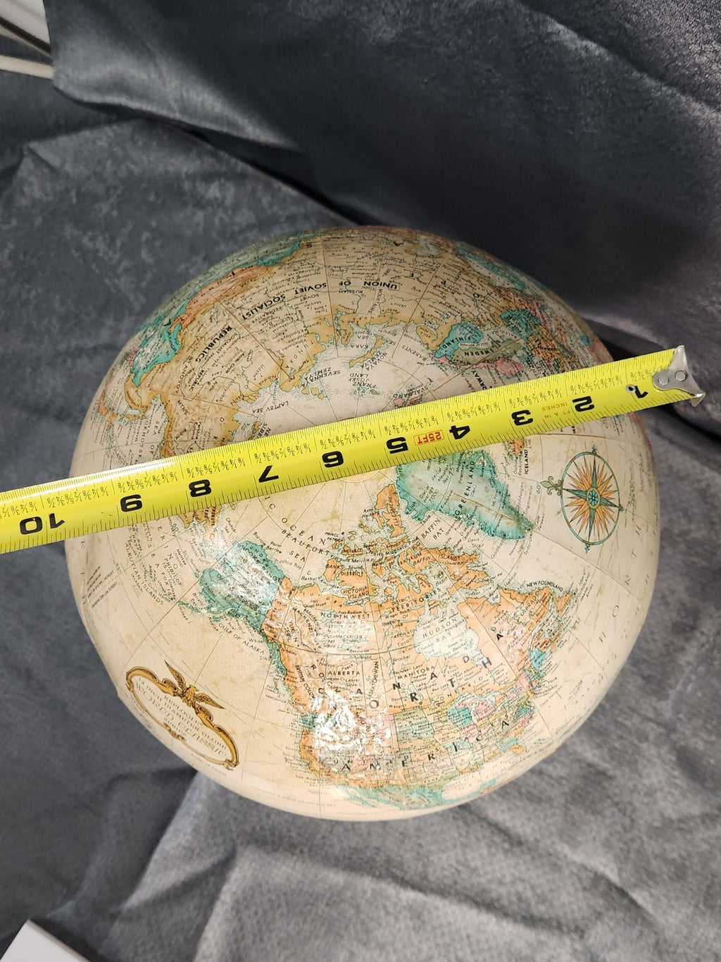Vintage Replogle 12” World Classic Series Globe Mid Century Desk Globe Brown...