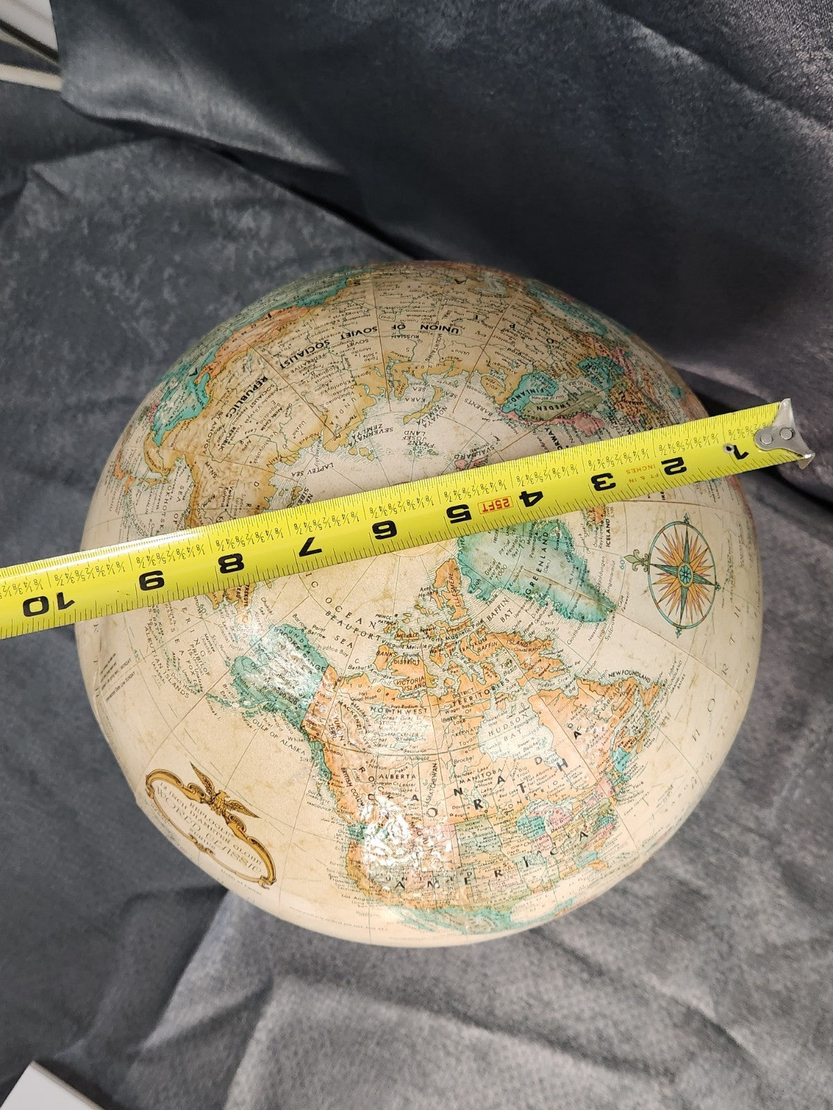 Vintage Replogle 12” World Classic Series Globe Mid Century Desk Globe Brown...