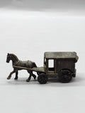 Vintage Gray Zamak Horse Carriage Diecast Toy Small Wagon Hong Kong Vehicle