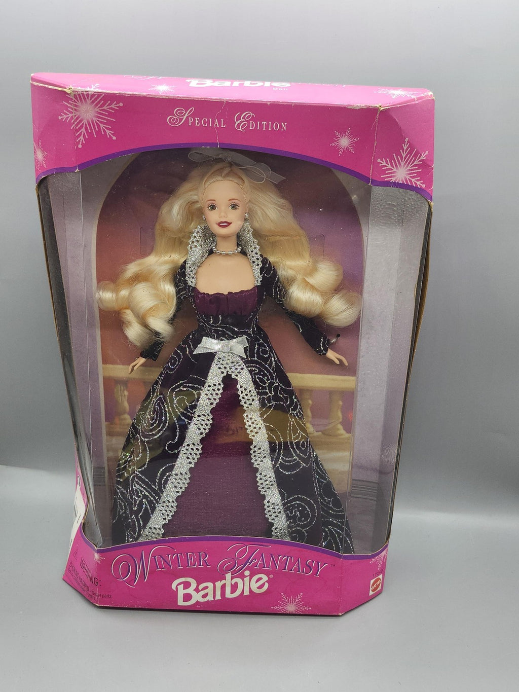 Vintage Winter Fantasy Barbie Special Edition 11 In Doll Blonde Hair Purple Gown