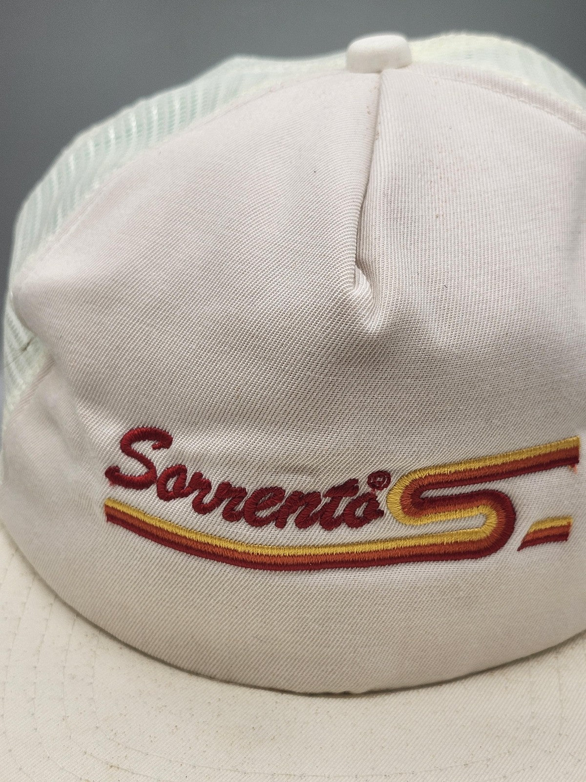 Vintage Sorrento New Era Hat Cap Snap Back Mens One Size White Trucker 80s