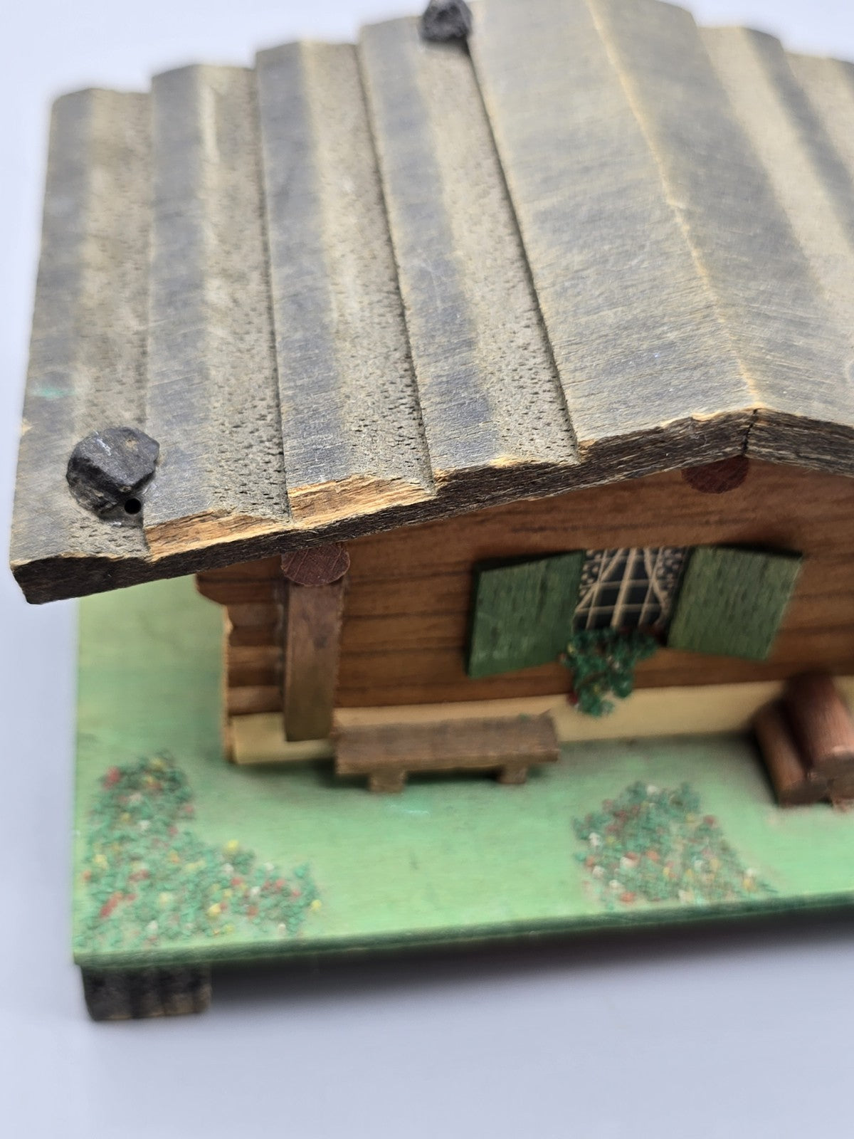 Vintage Reuge Swiss Chalet Music Box Jewelry Box The Entertainer Switzerland