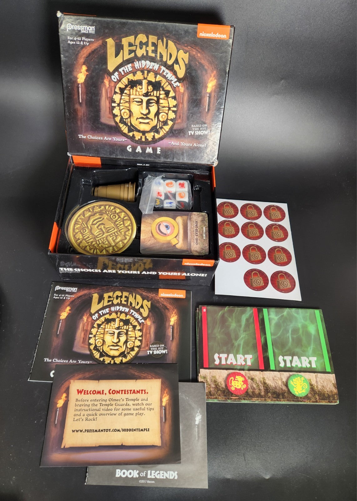 Nickelodeon Legends of the Hidden Temple Board Game Pressman 2017 Complete