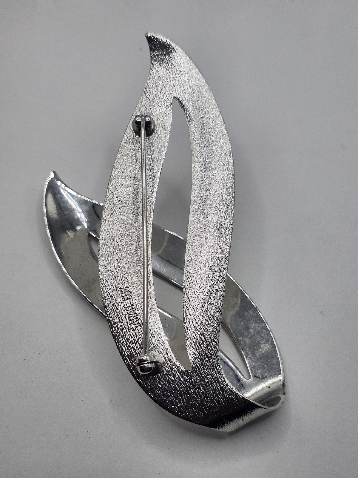 Vintage Sarah Coventry Abstract Swirl Brooch Pin Silver Tone Modernist Jewelry