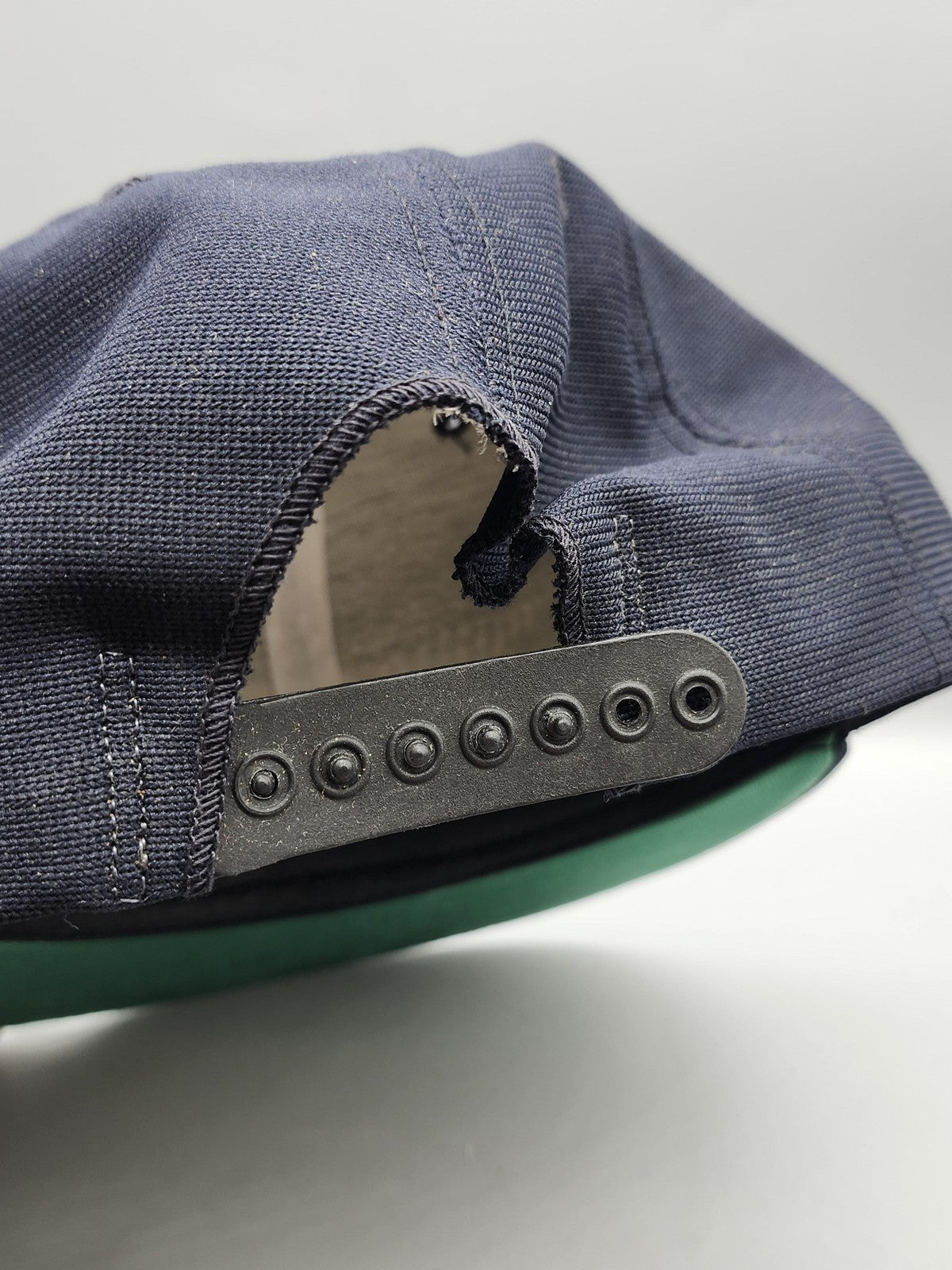 Vintage New Era Ol Bear Hat Cap Snap Back Mens One Size Blue Embroidered 80s