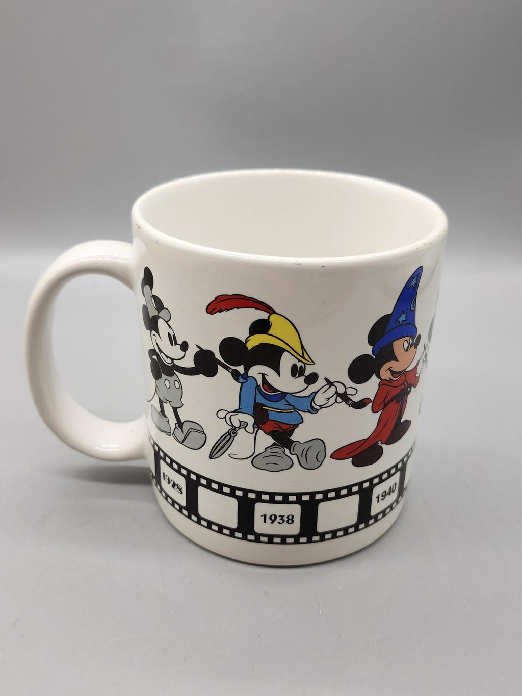 Disney Applause Mickey Thru The Years Mug White Ceramic Coffee Cup China