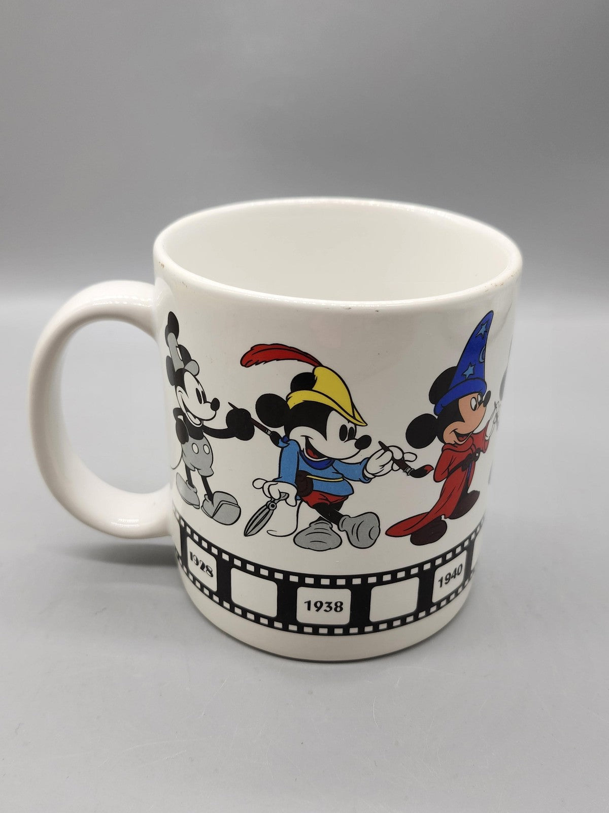 Disney Applause Mickey Thru The Years Mug White Ceramic Coffee Cup China
