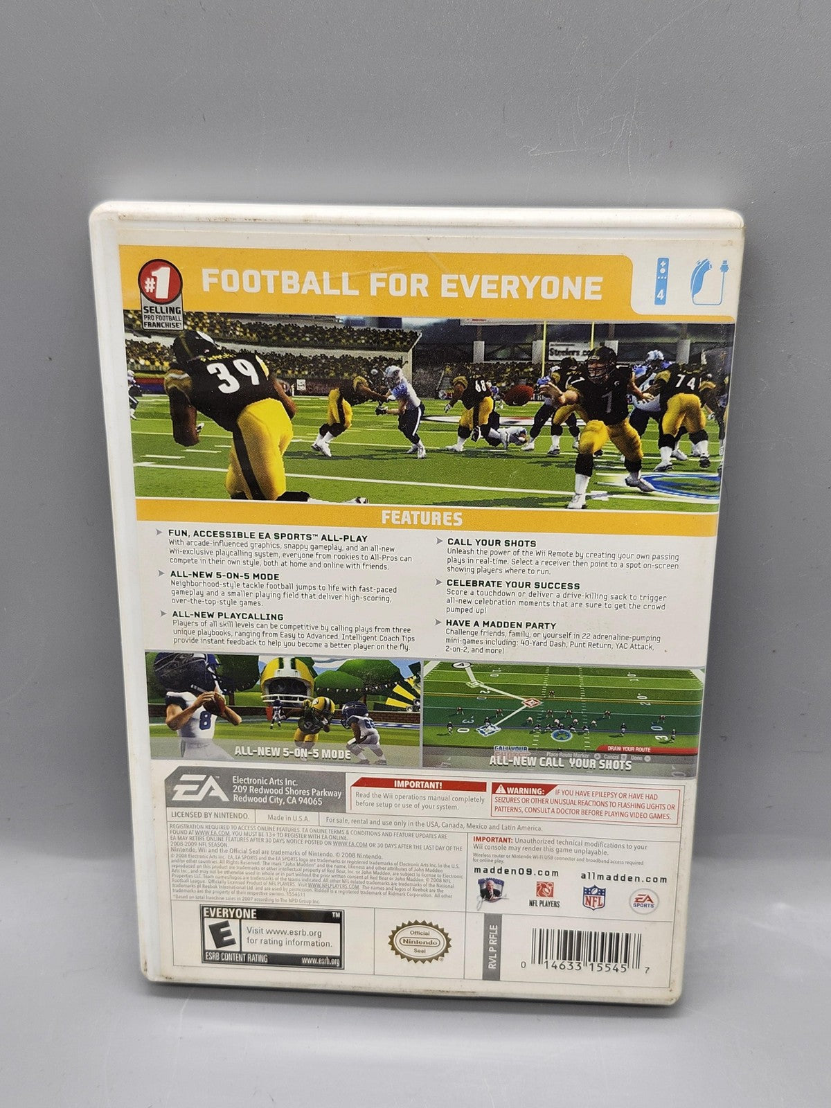 Madden NFL 09 All-Play Nintendo Wii Game CIB EA Sports NTSC-U/C 2008 E