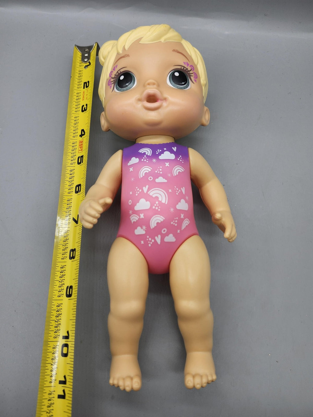 Hasbro Baby Alive Blonde 10in Rainbow Swimsuit Bath Girl Doll Blue Eyes 2022
