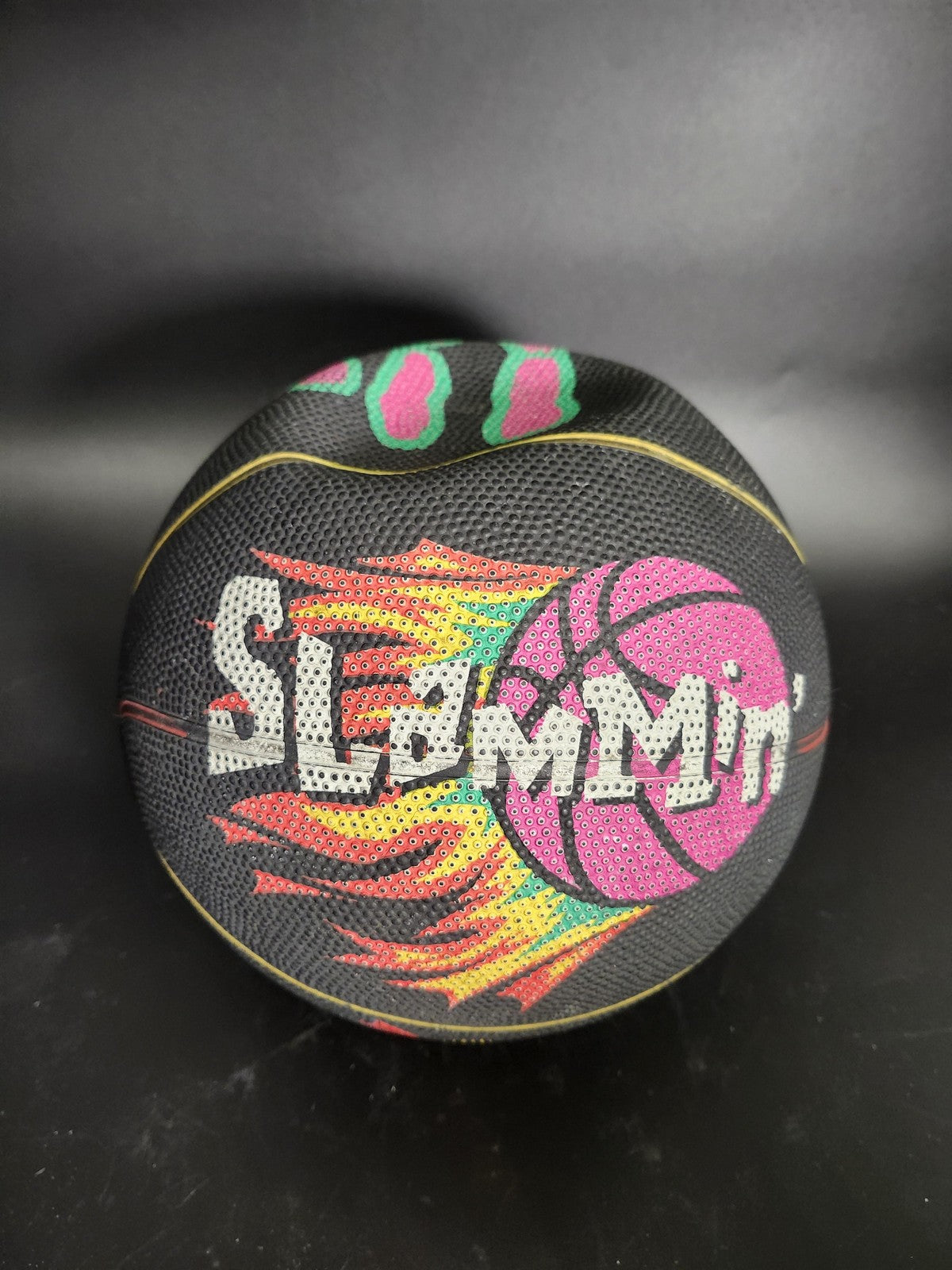 Vintage Sunoco Jammin Ultra 94 Slammin Basketball Rubber Ball Black Promo Retro
