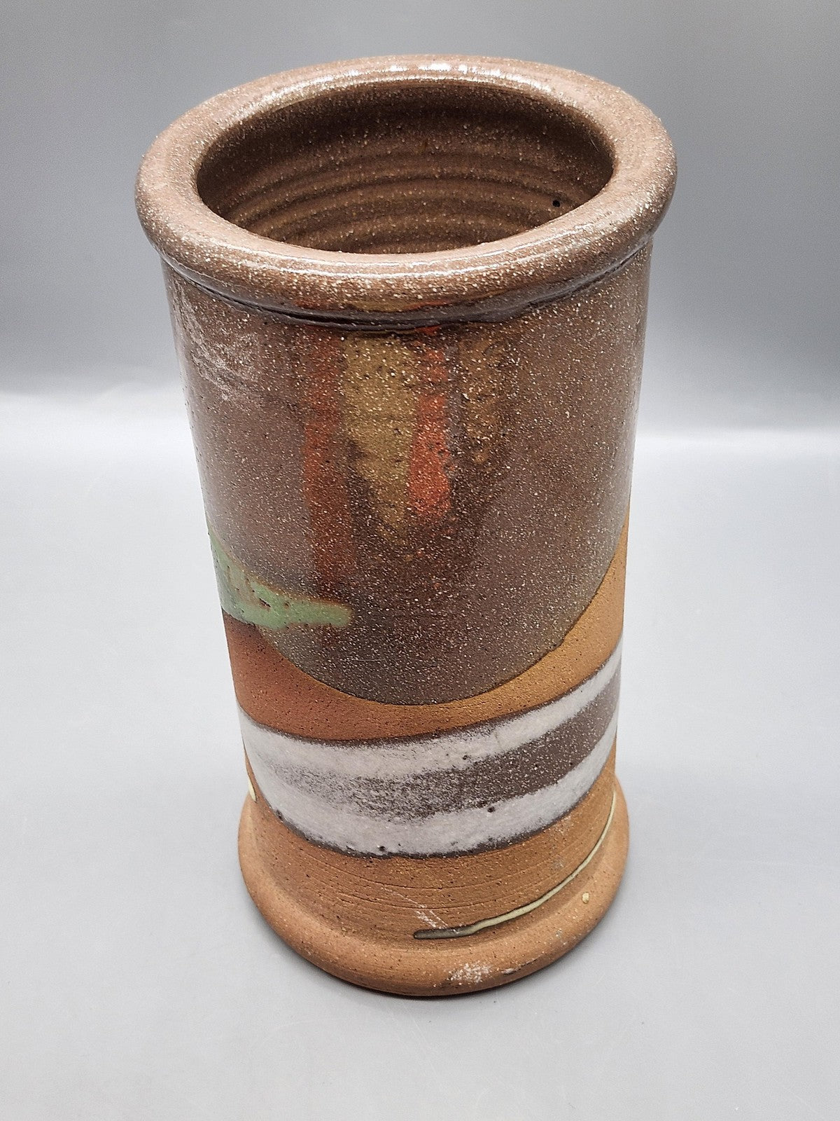 Brown Abstract Stoneware Vase Contemporary Art Pottery Table Shelf Decor