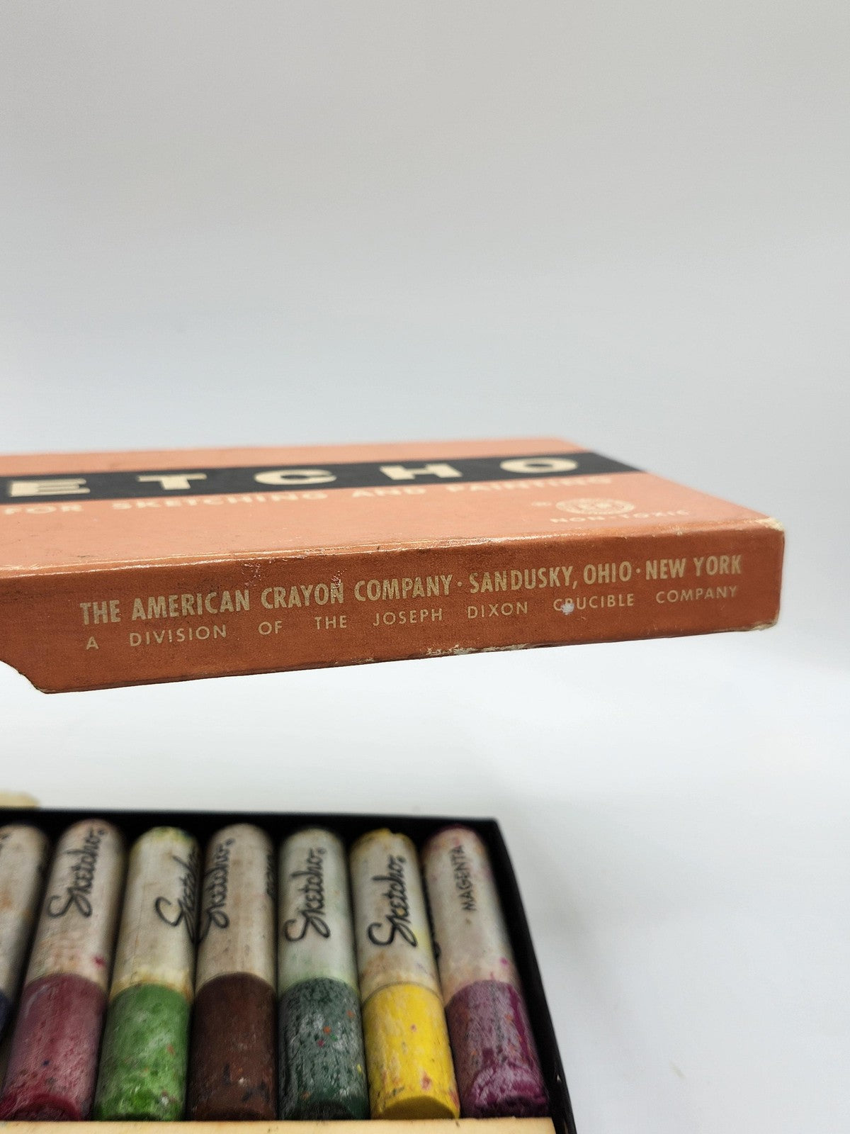Vintage Prang Sketcho Oil Crayons Art Set 12 Colors 1166-12 USA Non-Toxic
