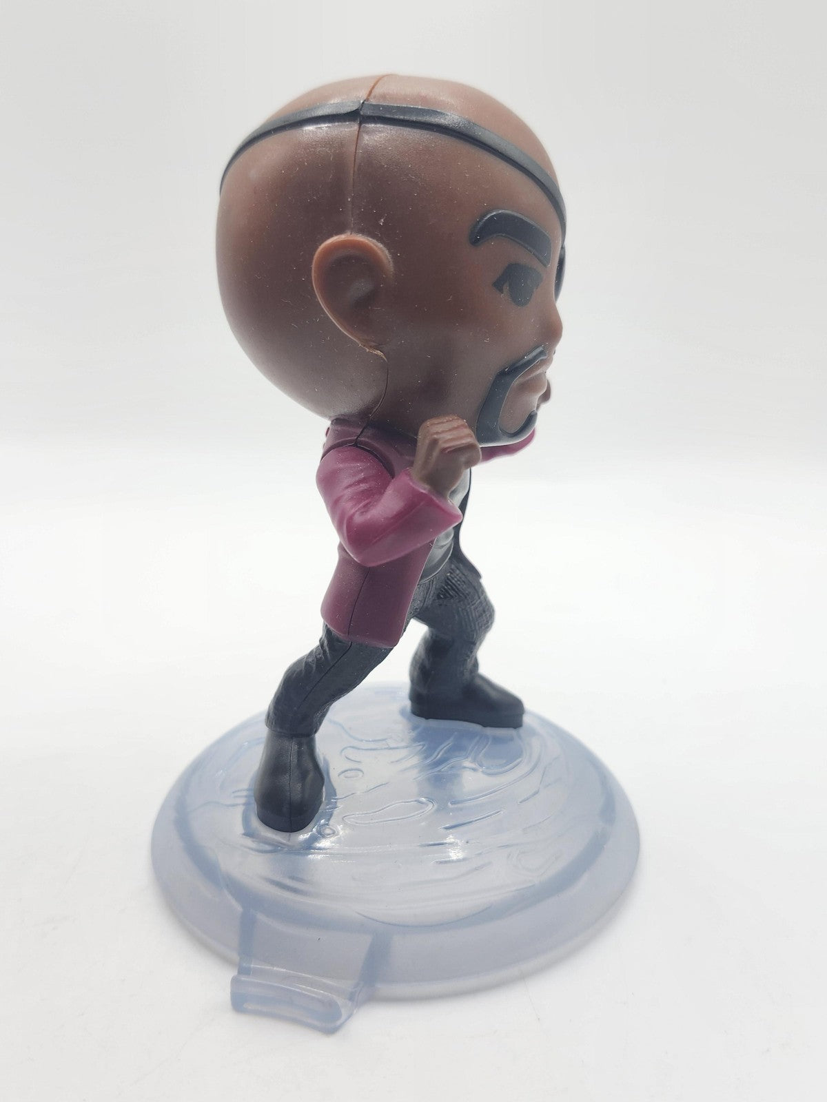Marvel Nick Fury Action Figure Chibi Plastic Toy Clear Stand Loose Multicolor