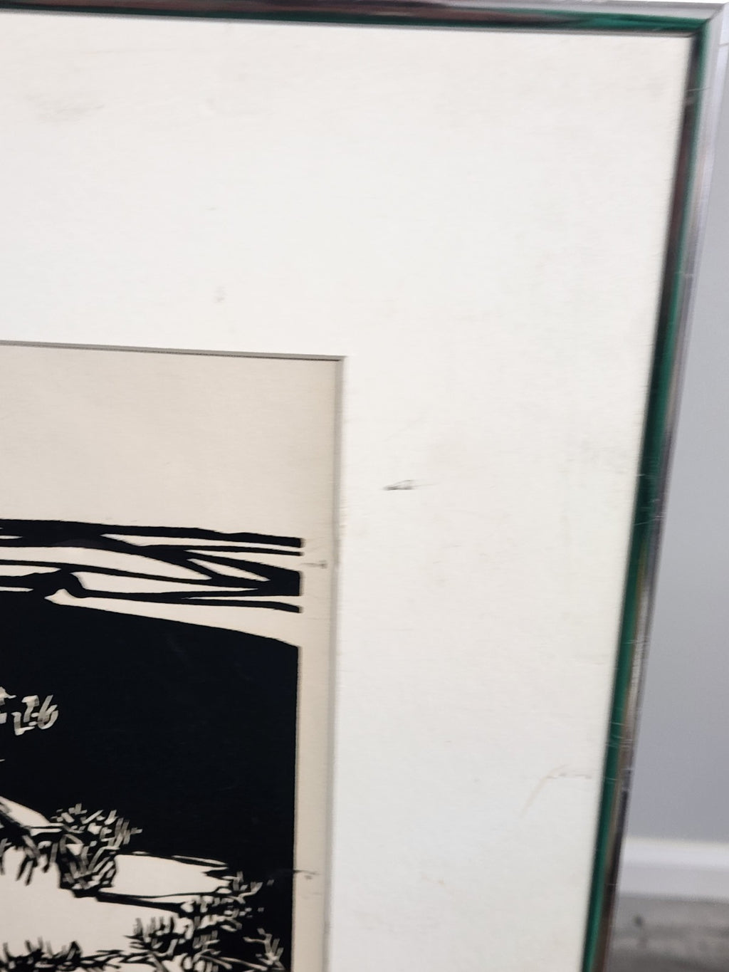 Original 1976 Signed Proof Print “Memory” Minimalist Landscape Woodcut Style Art