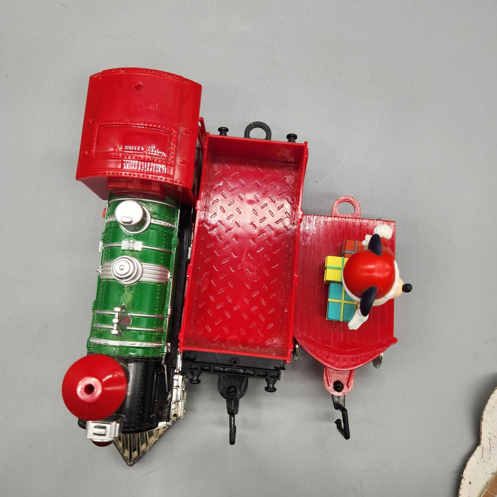 Disney Mickey Mouse Christmas Train 3pc Engine Gondola Sled Red Toy Holiday