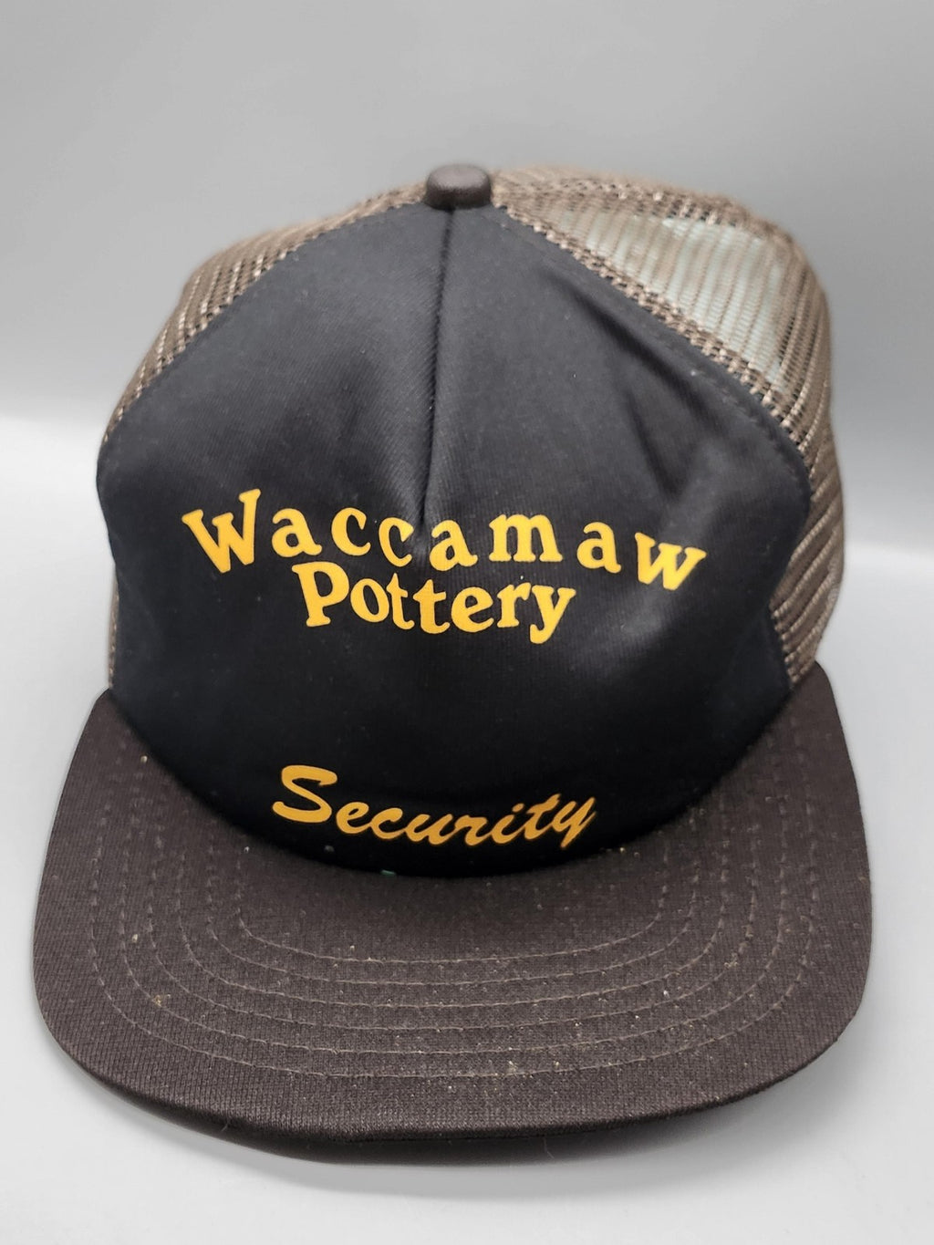 Vintage Waccamaw Pottery New Era Hat Cap Snap Back Mens Large Brown Mesh 80s