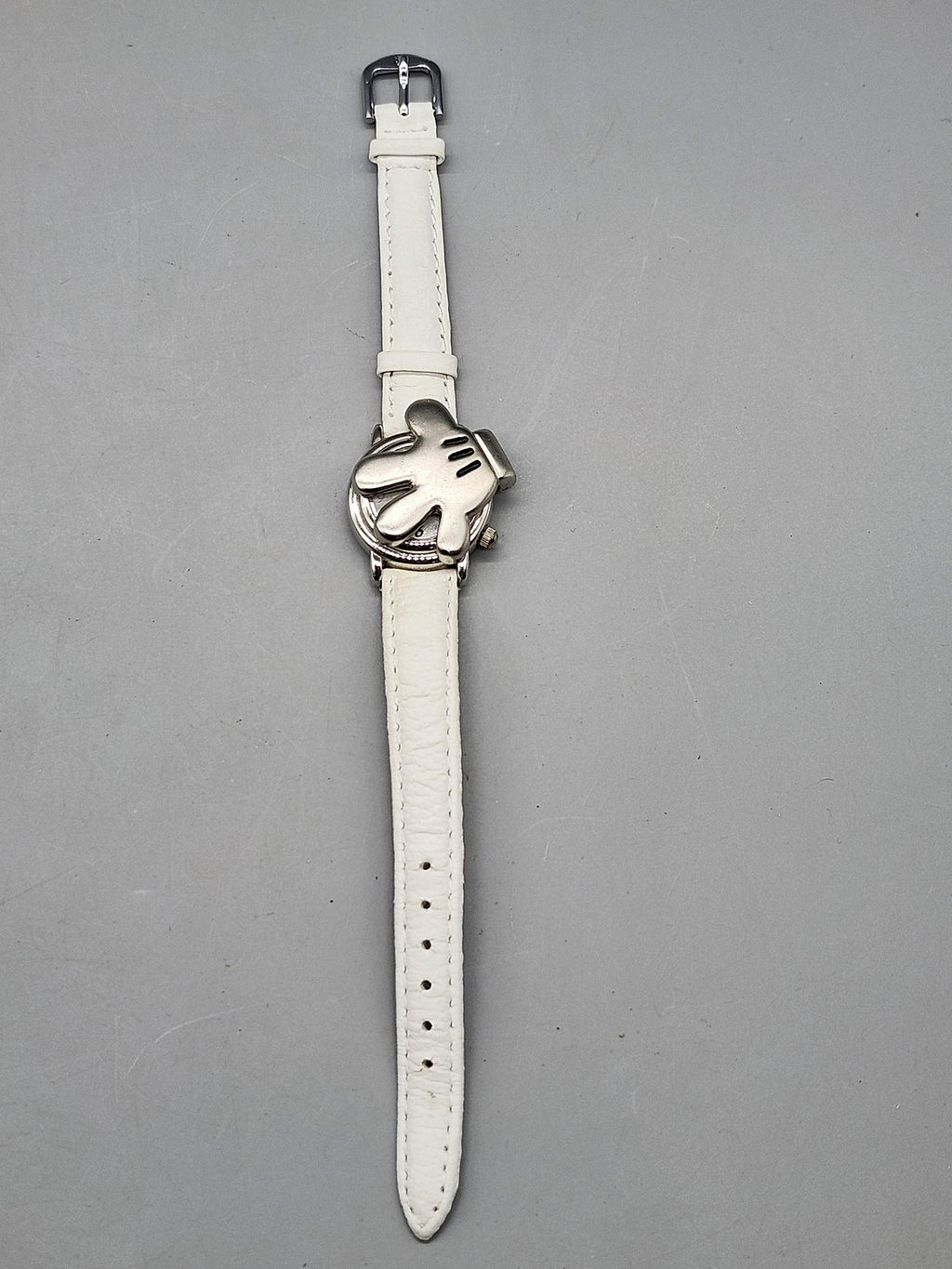 Disney Watch Girls Mickey Glove Cover White Band Quartz Analog Wristwatch