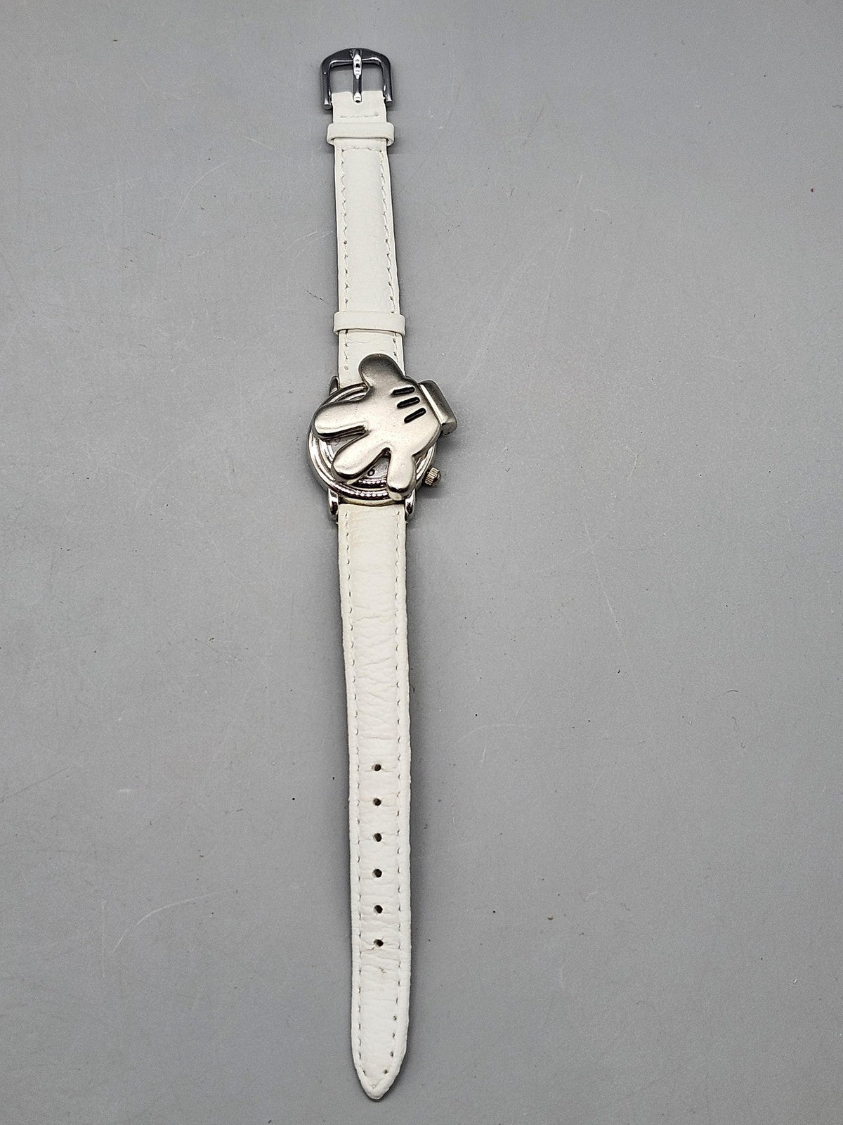 Disney Watch Girls Mickey Glove Cover White Band Quartz Analog Wristwatch
