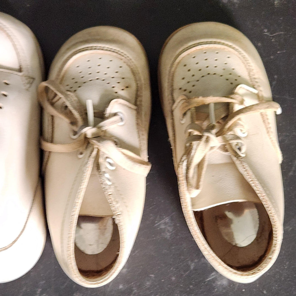 Baby Walking Boots Boys Size 4 White Leather Booties Lot 4 Shoes Ankle Lace Up